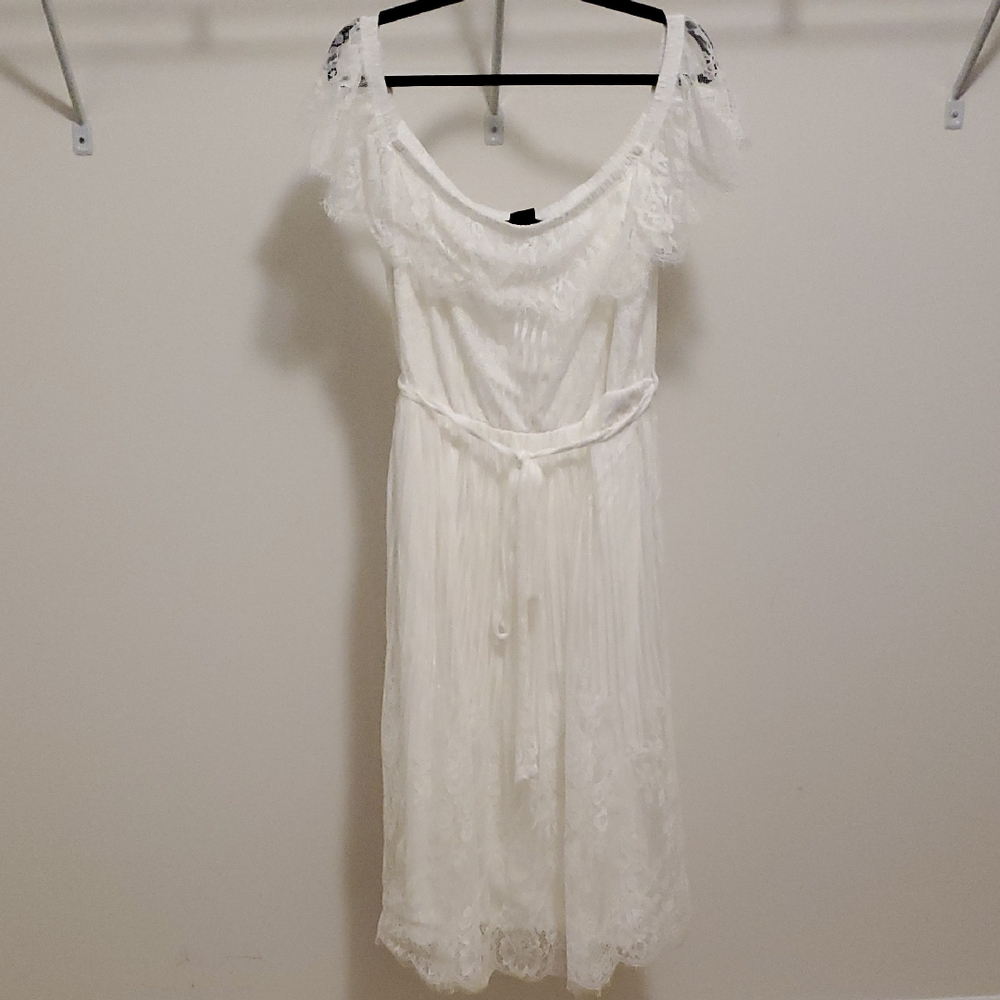 City Chic Ivory Lace Midi Dress